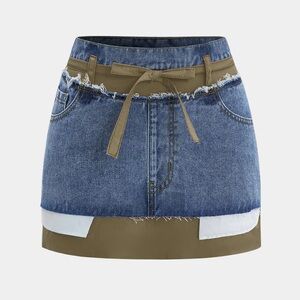 Micas Denim Patchwork Mini Skirt S PG2-5
